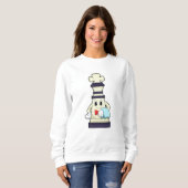 Schachstück König als Kellner mit Handtuch Sweatshirt (Vorne ganz)