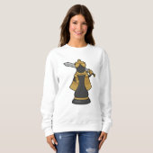 Schachstück Königin im Schach mit Schwert Sweatshirt (Vorne ganz)