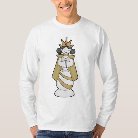 Schachstück Königin Kronschach T-Shirt (Vorderseite)