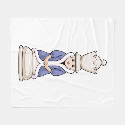 Schachstück Königin Schach Fleecedecke (Vorderseite (Horizontal))