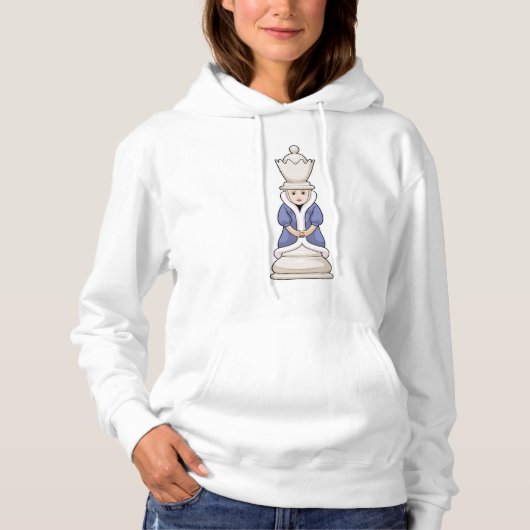 Schachstück Königin Schach Hoodie (Vorderseite)