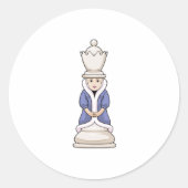 Schachstück Königin Schach Runder Aufkleber (Vorderseite)