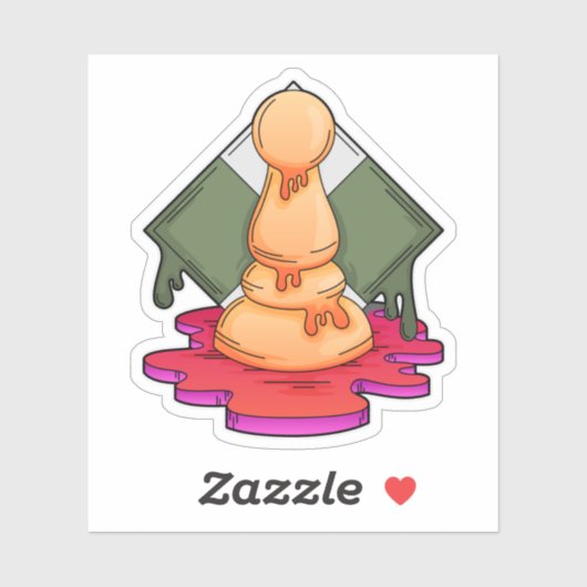 Schachstück Pawn Aufkleber (Blatt)