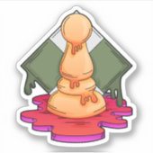 Schachstück Pawn Aufkleber (Vorderseite)