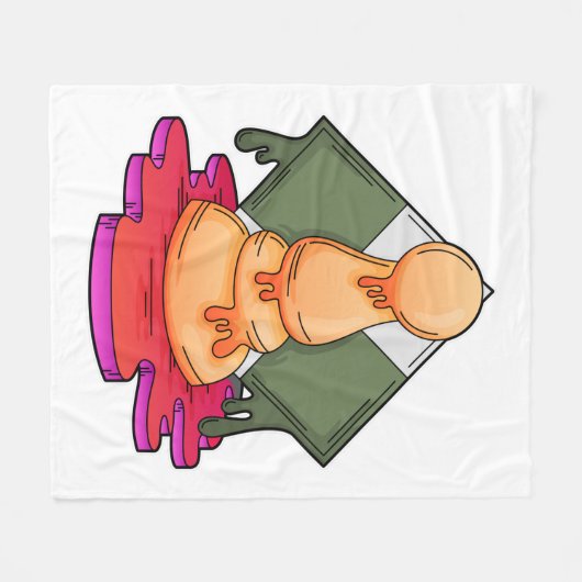 Schachstück Pawn Fleecedecke (Vorderseite (Horizontal))