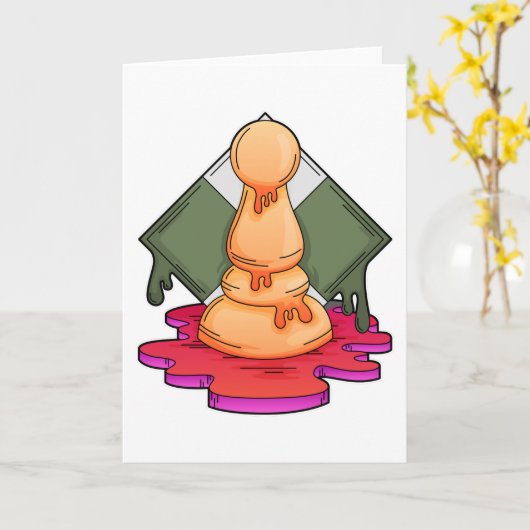 Schachstück Pawn Karte (Gelbe Blume)