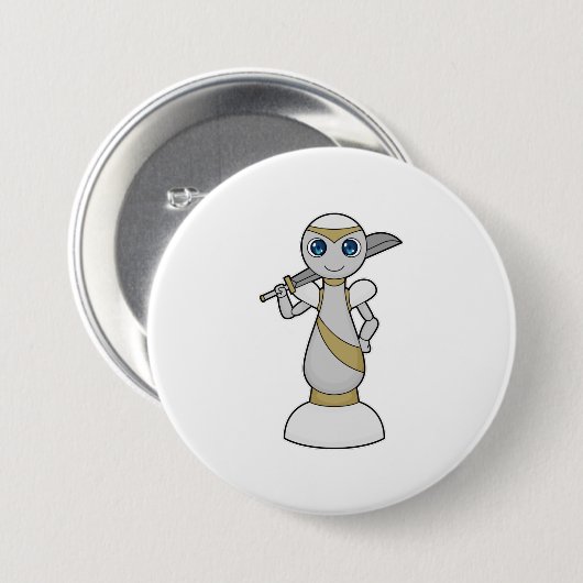 Schachstück Pawn Sword Schach Button (Vorne & Hinten)