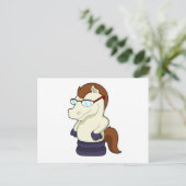 Schachstück Ritter als Pferd mit Sonnenbrille Postkarte (Stehend Vorderseite)