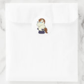 Schachstück Ritter als Pferd mit Sonnenbrille Runder Aufkleber (Tasche)