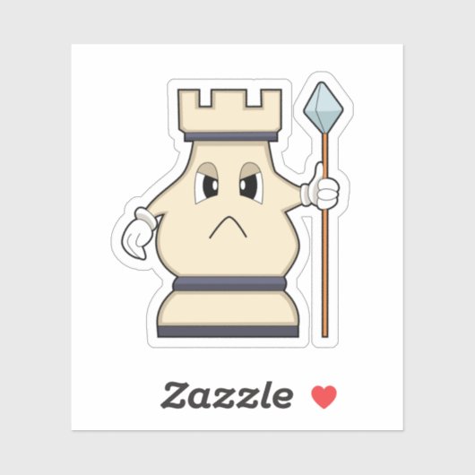 Schachstück Rook bei Schach.PNG Aufkleber (Blatt)