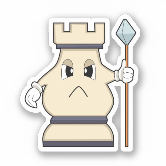 Schachstück Rook bei Schach.PNG Aufkleber (Vorderseite)