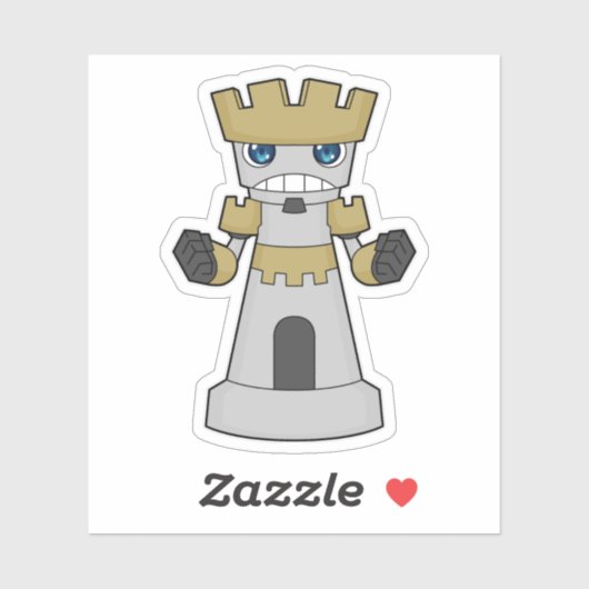 Schachstück Rook Schach Aufkleber (Blatt)