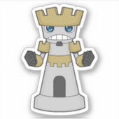 Schachstück Rook Schach Aufkleber (Vorderseite)