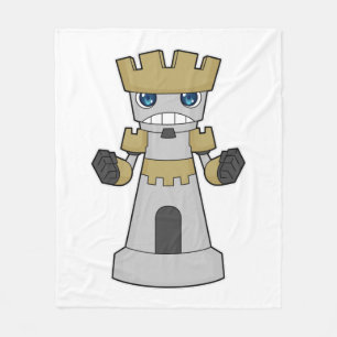 Schachstück Rook Schach Fleecedecke