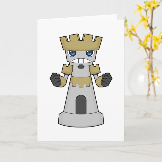 Schachstück Rook Schach Karte (Gelbe Blume)