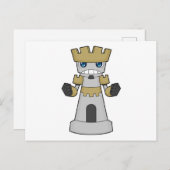 Schachstück Rook Schach Postkarte (Vorne/Hinten)