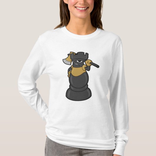 Schachstück Schach mit Ax T-Shirt (Vorderseite)
