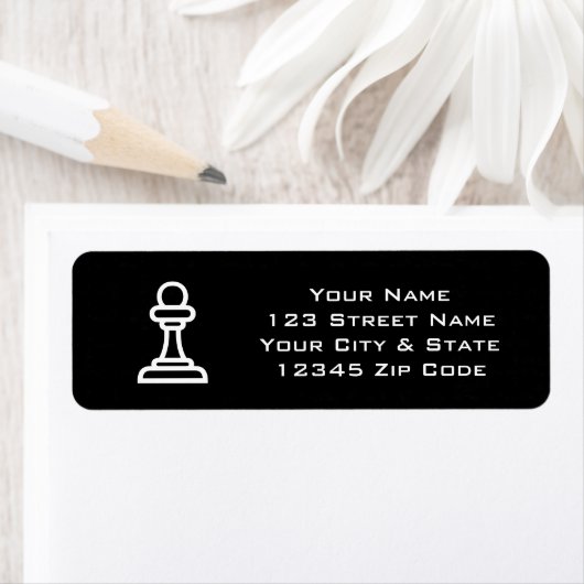 Schachstück schwarz-weiß paarweise Rücksendeadress (Insitu)