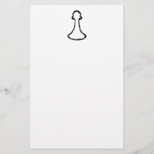 Schachstück. Schwarze Skizze. Briefpapier (Vorderseite)