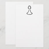 Schachstück. Schwarze Skizze. Briefpapier (Vorne/Hinten)