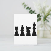Schachstück-Silhouette Postkarte (Stehend Vorderseite)