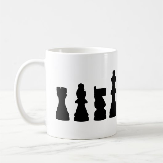 Schachstück-Silhouetteentwurf Kaffeetasse (Links)