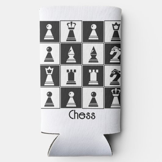 Schachstückdesign Seltzer kann kühlen Selters Dosenkühler (Rückseite)