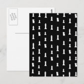 Schachstückmuster - schwarz-weiß postkarte (Vorne/Hinten)