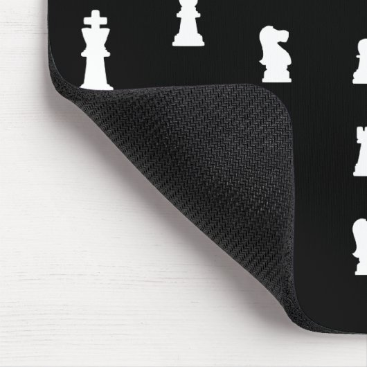 Schachstückmuster - Schwarzweiss Mousepad (Ecke)