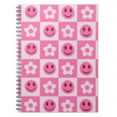 Schachte Blume und fröhliche Gesichter rosa Notizblock (Vorderseite)