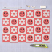 Schachte Blume und glückliche Gesichter rot Seidenpapier (Handwerk)