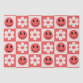 Schachte Blume und glückliche Gesichter rot Seidenpapier (Vorderseite)