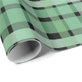 Schachte Karierte Karton-grüne Streifen auf schwar Geschenkpapier (Rolleneckpunkt)