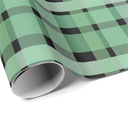 Schachte Karierte Karton-grüne Streifen auf schwar Geschenkpapier (Rolleneckpunkt)