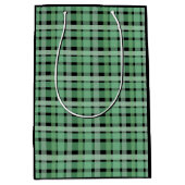Schachte Karierte Karton-grüne Streifen auf schwar Mittlere Geschenktüte (Vorderseite)