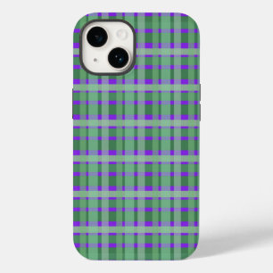 Schachte Karierte Tartan-Streifen auf Lila Case-Mate iPhone 14 Hülle