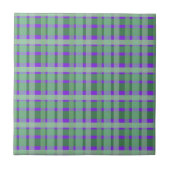 Schachte Karierte Tartan-Streifen auf Lila Fliese (Vorderseite)