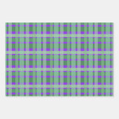 Schachte Karierte Tartan-Streifen auf Lila Geschenkpapier Set (Vorderseite 2)