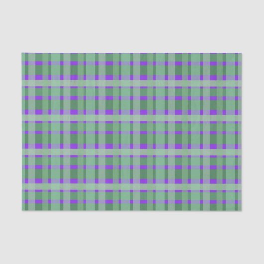 Schachte Karierte Tartan-Streifen auf Lila Seidenpapier (Vorderseite)