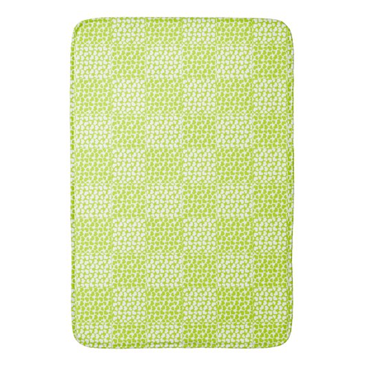 Schachte Liebe in Kalkgrün und Weiß Badematte (Vorderseite Vertikal)