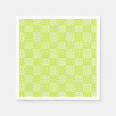 Schachte Liebe in Kalkgrün und Weiß Serviette (Vorderseite)