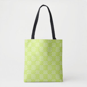 Schachte Liebe in Kalkgrün und Weiß Tasche