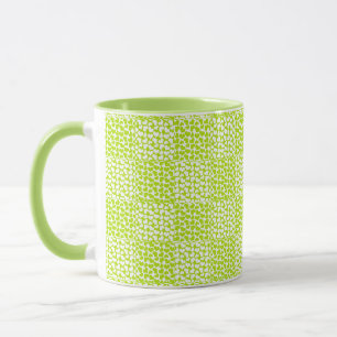 Schachte Liebe in Kalkgrün und Weiß Tasse
