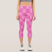 Schachte Liebe in Magenta und Weiß Capri Leggings (Vorderseite)