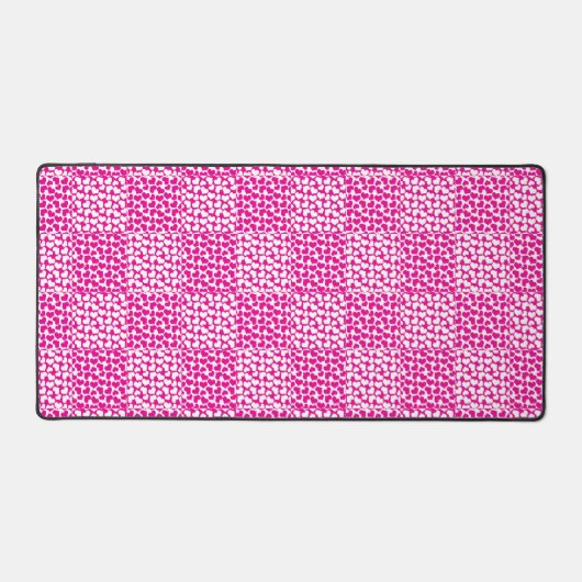 Schachte Liebe in Magenta und Weiß Schreibtischunterlage (Vorderseite)