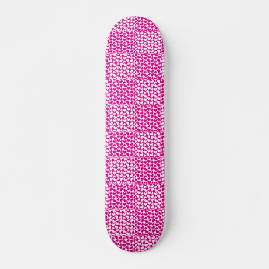 Schachte Liebe in Magenta und Weiß Skateboard (Vorne)