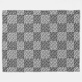 Schachte Liebe in Schwarz und Weiß Fleecedecke (Vorderseite (Horizontal))