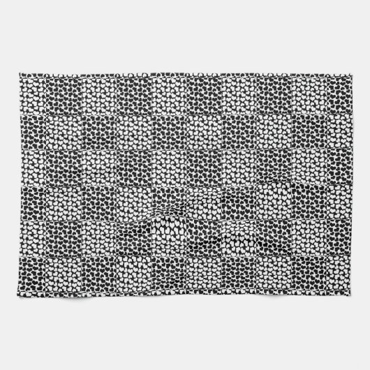 Schachte Liebe in Schwarz und Weiß Geschirrtuch (Horizontal)