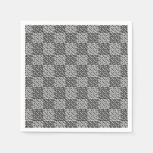 Schachte Liebe in Schwarz und Weiß Serviette (Vorderseite)