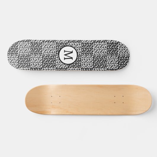 Schachte Liebe in Schwarz und Weiß Skateboard (Horizontal)